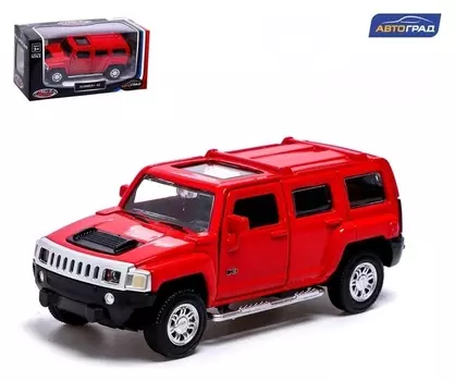 Машина металлическая Hummer H3, 1:43, инерция, открываются двери, цвет красный