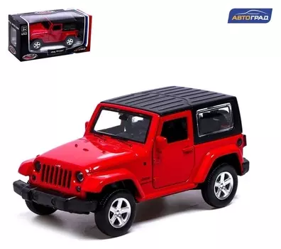 Машина металлическая Jeep Wrangler, 1:42, инерция, открываются двери, цвет красный