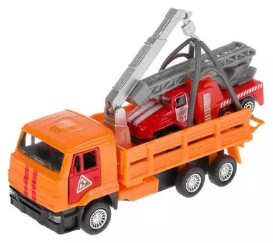 Машина металлическая «Kamaz эвакуатор», 12 см, открываются двери, подвижные детали, инерция, урал пожар, 7,5 см