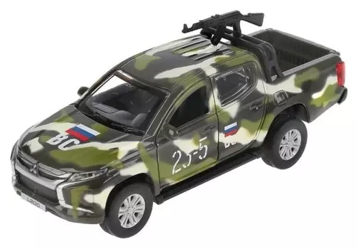 Машина металлическая Mitsubishi L200 Pickup, 13 см, расцветка камуфляж, открываются двери и багажник