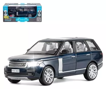 Машина металлическая Range Rover 1:26, открываются двери, капот, багажник, свет и звук, цвет синий перламутр