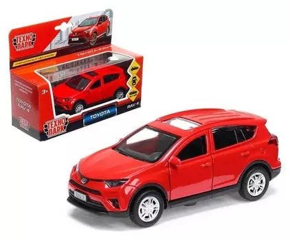 Машина металлическая Toyota RAV 4, 12 см, открывающиеся двери, инерционная, цвет красный