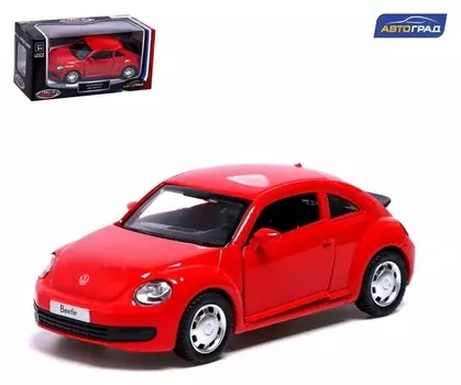 Машина металлическая Volkswagen THE Beetle, 1:38, инерция, открываются двери, цвет красный