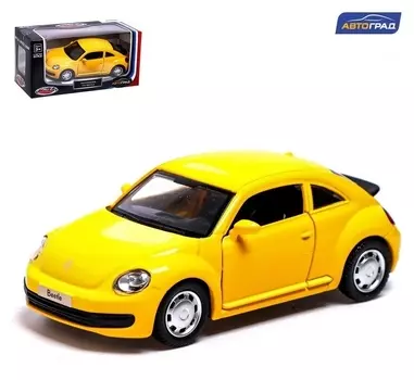 Машина металлическая Volkswagen THE Beetle, 1:38, инерция, открываются двери, цвет жёлтый