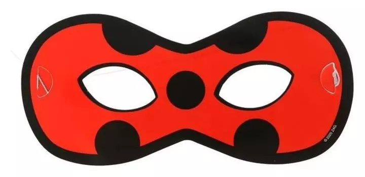 Маска бумажная «Леди Баг и супер-кот», 6 шт., цвет красный