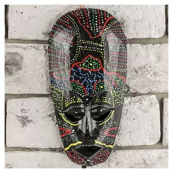 Маска дерево "Цветной абориген" 19х3х10 см