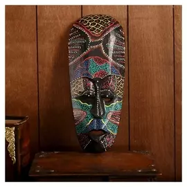 Маска дерево "Цветной абориген" 30х4х12 см