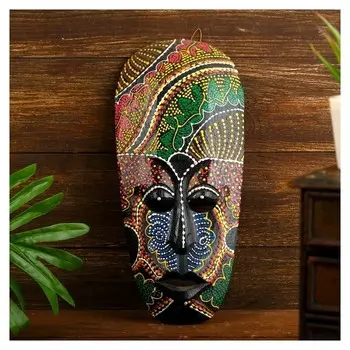 Маска дерево "Цветной абориген" 3х12х30 см