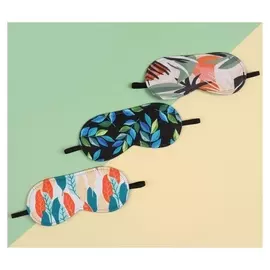 Маска для сна «Листья», 19 × 8,5 см, резинка одинарная, рисунок