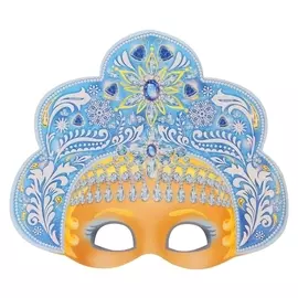 Маска карнавальная на резинке Снегурочка