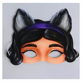 Маска на резинке «Девочка-кошка», 20,4 х 16,3 см