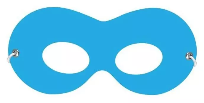 Маска на резинке, картон, цвет голубой