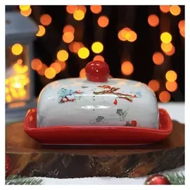 Масленка доляна «Снеговик со зверятами», 16×12×8 см