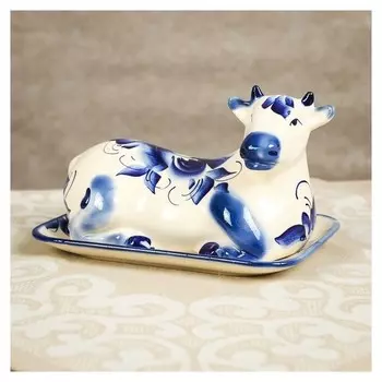 Маслёнка "Корова", символ года 2021, роспись, 18 см