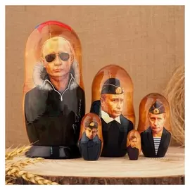 Матрешка "Путин милитари" 5 кукол, 17 см