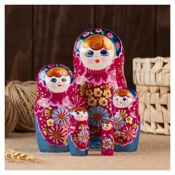 Матрёшка 5-ти кукольная "Натали"" летняя 14-15 см, ручная роспись