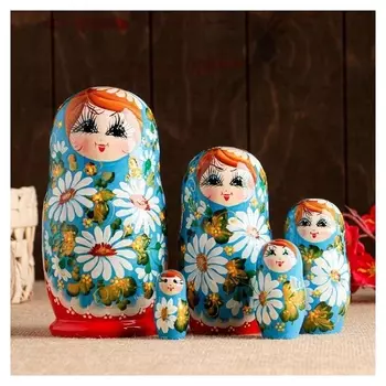 Матрёшка 5-ти кукольная "Ксюша ромашки", 17-18 см, ручная роспись