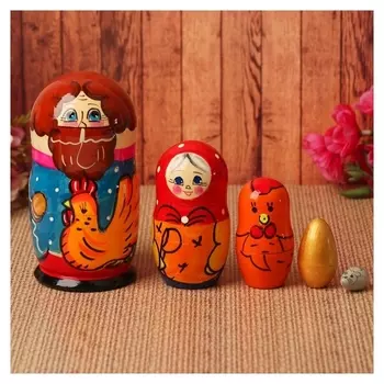 Матрёшка-сказка 5 в 1 "Курочка ряба"