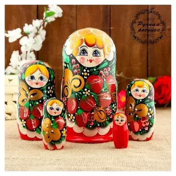 Матрёшка Земляничка, 5 кукол, 18 см