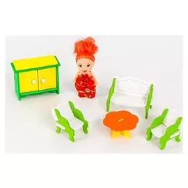 Мебель для кукол Гостиная + куколка