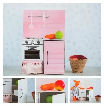 Мебель для кукол–малюток «Кухонный шкафчик», набор для шитья, 15 × 23,2 × 2,2 см