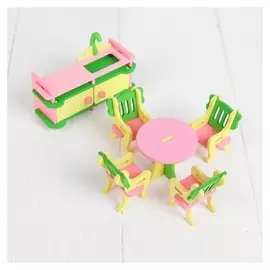 Мебель для кукол Столовая, розовая