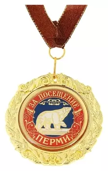 Медаль на подложке «За посещение перми»