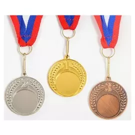 Медаль под нанесение, D= 4 см, 2 место, серебро