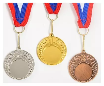 Медаль под нанесение, D= 4 см, 3 место, бронза