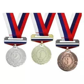 Медаль призовая с колодкой триколор 154 "1 место"