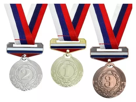 Медаль призовая с колодкой триколор 154 "3 место"