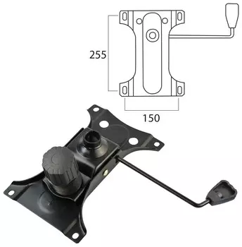 Механизм качания Brabix "Топ-ган" для кресла, 150х255 мм. межцентровое расстояние крепежа, 532006