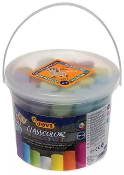 Мел цветной JOVI, набор 20 шт., для рисования на асфальте, круглый, пластиковое ведро