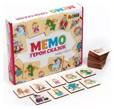 Мемори «Герои сказок» 24 деревянных элемента