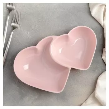 Менажница 27х17х4,5 см "Сердца" 2 отделения