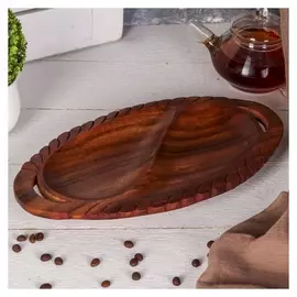 Менажница дерево "Двойная" 30х16,5х3 см