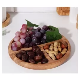 Менажница круглая, бук 3 отсека D=20 см