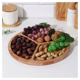 Менажница круглая, бук 3 отсека D=29