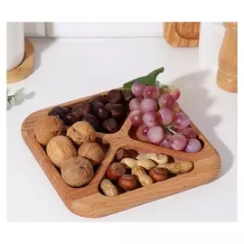 Менажница квадратная, 4 отсека D=20 см