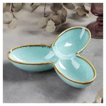 Менажница «Лазурит», 3 ячейки, 22,5×4,5 см, цвет голубой