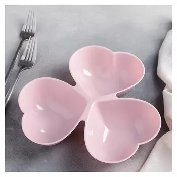 Менажница «Сердечки», 3 отделения, 23×21,5 см