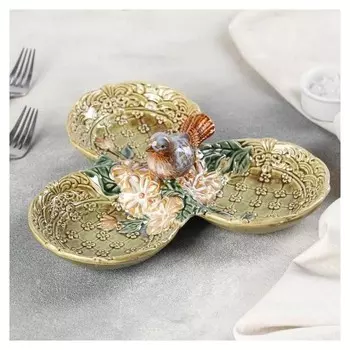 Менажница «Соловушка», 26×26×8,5 см, 3 ячейки