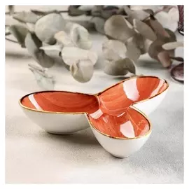 Менажница «Терракот», 18×13×3,5 см, 3 секции, цвет оранжевый