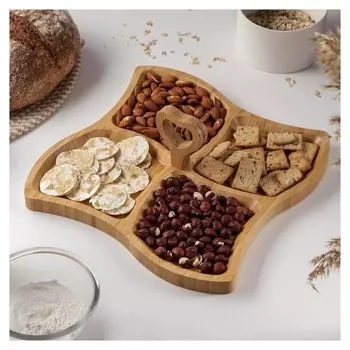 Менажница Windows, 29×29 см, бамбук