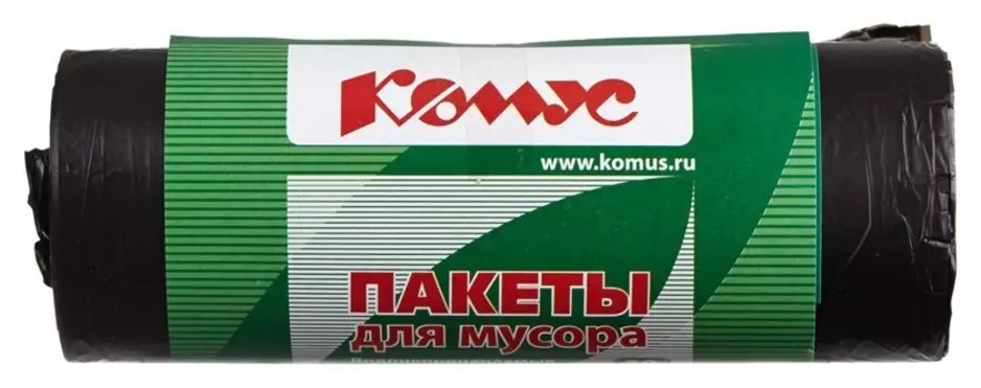 Мешки для мусора ПНД 60л 58х68см 10мкм черные 30шт/рул комус