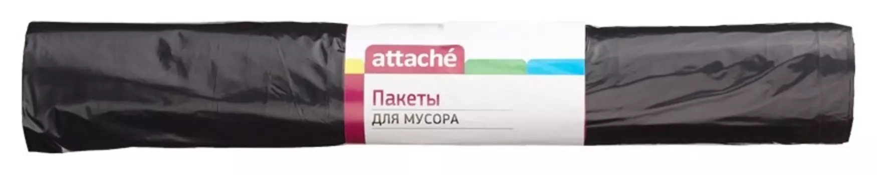 Мешки для мусора ПВД 120л 30мкм 10шт/рул черные 70х110см Attache