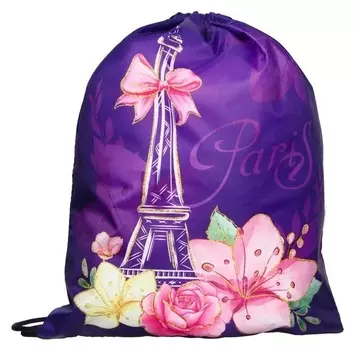 Мешок для обуви 420 х 340 мм, Calligrata «Париж», фиолетовый