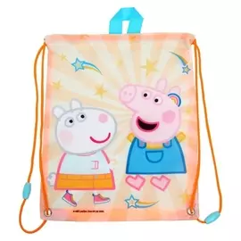 Мешок для обуви 470 х 300 х 30 мм, дно с расширением, с ручкой, свинка пеппа "Добрые поступки"