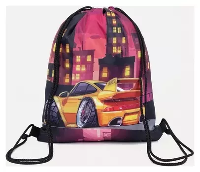 Мешок для обуви, цвет чёрный/оранжевый