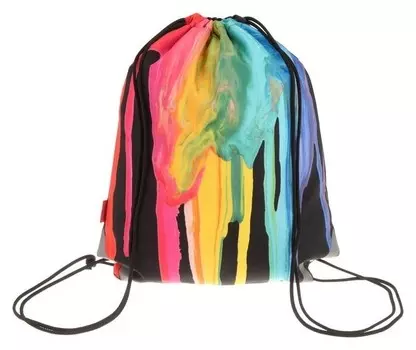 Мешок для обуви Erich Krause, 440 х 365 мм, Color Drips, чёрный/розовый/синий